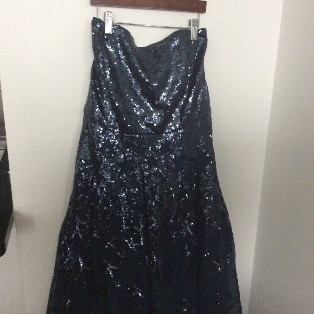 NYandCo Navy Sequin Tulle Cocktail Midi Dress NWOT - Picture 3 of 6